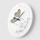 50周年記念結婚バルーン ラージ壁時計 (傾斜)