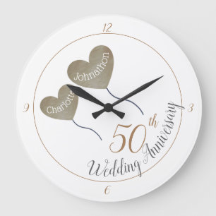 50周年記念結婚バルーン ラージ壁時計