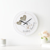 50周年記念結婚バルーン ラージ壁時計 (ホーム)