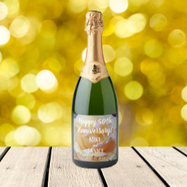 50周年記念結婚パステルバラフローラ スパークリングワインラベル