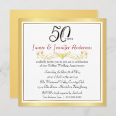 50周年記念結婚パーティの招待状 招待状 (正面/裏面)