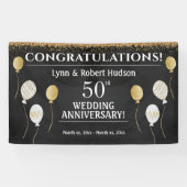 50周年記念結婚パーティーゴールデン 横断幕 (横)