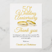 50周年記念結婚パーティーフォイルサンキューカード 箔招待状 (正面)