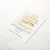 50周年記念結婚パーティーフォイルサンキューカード 箔招待状 (回転した状態)