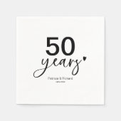 50周年記念結婚パーティー白黒 スタンダードカクテルナプキン (正面)