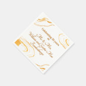50周年記念結婚パーティー金ゴールドと白色 スタンダードカクテルナプキン (角)