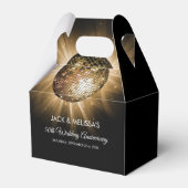 50周年記念結婚パーティー金ゴールドディスコボール フェイバーボックス (正面サイド)