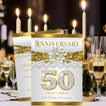 50周年記念結婚パーティー金ゴールドホワイトパール 招待状<br><div class="desc">50周年記念結婚パーティーゴールデンホワイトレースパール金ゴールドフローラシルバーとダイヤモンドジェムとダイヤモンドパール。金ゴールドエレガントとダイヤモンドホワイト50宝石イメージ。エレガントお祝いパーティの招待状。自分カスタマイズの詳細でZizzago招待状。パーティー招待状テンプレートZizzagoこのデザインを作成PLEASE NOTE all images are not NOT Diamonds Jewels or 実在 Bows!!</div>