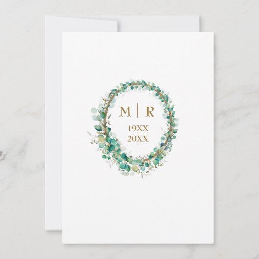 50周年記念結婚パーティー金ゴールド環境パーティー 招待状 (裏面)