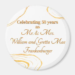 50周年記念結婚パーティー　ゴールド＆ホワイト マグネット