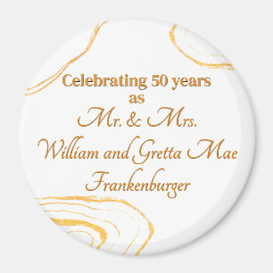 50周年記念結婚パーティー　ゴールド＆ホワイト マグネット