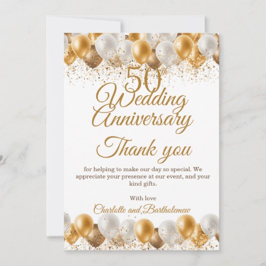 50周年記念結婚パーティー サンキューカード (正面)
