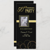 50周年記念結婚パーティー – 写真オプション 招待状 (正面/裏面)