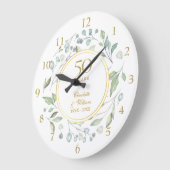 50周年記念結婚フローラグリーンリー ラージ壁時計 (傾斜)