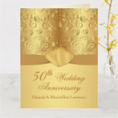 50周年記念結婚フローラゴールデンハート カード (黄色い花)