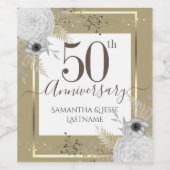 50周年記念結婚フローラワインラベル ワインラベル (シングルラベル)