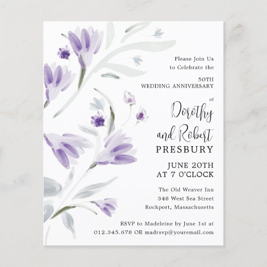 50周年記念結婚フローラ招待状 (正面)
