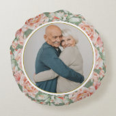 50周年記念結婚フローラ金ゴールド写真 ラウンドクッション (裏面)