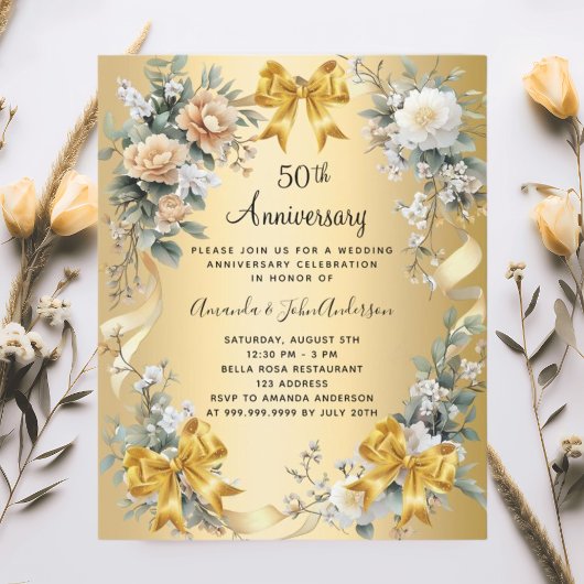 50周年記念結婚フローラ金ゴールド