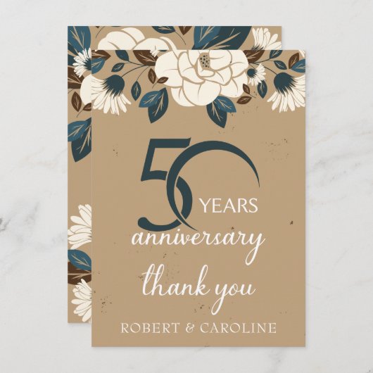 50周年記念結婚フローラ サンキューカード (正面/裏面)
