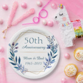 50周年記念結婚フローラ ペーパープレート (パーティー)