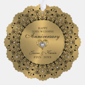 50周年記念結婚ブラックマンダラ金ゴールド オーナメントカード (裏面)