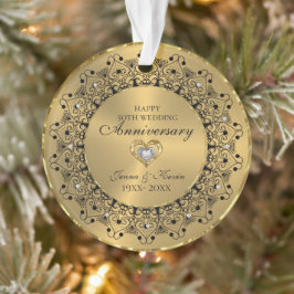 50周年記念結婚ブラックマンダラ金ゴールド オーナメント