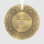 50周年記念結婚ブラックマンダラ金ゴールド オーナメント (裏面)
