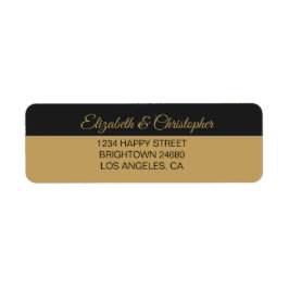 50周年記念結婚ブラック金ゴールドアドレス ラベル