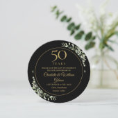 50周年記念結婚ブラック金ゴールドグリーンラウンド セーブザデート (スタンド正面)