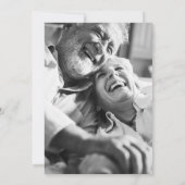 50周年記念結婚ブラック金ゴールドハート写真 招待状 (裏面)