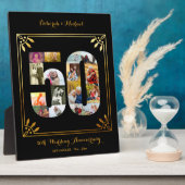 50周年記念結婚ブラック金ゴールドフォトコラージュ フォトプラーク (側面)