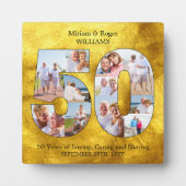 50周年記念結婚ブラック金ゴールドフォトコラージュ フォトプラーク (正面)