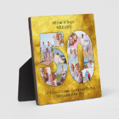 50周年記念結婚ブラック金ゴールドフォトコラージュ フォトプラーク (正面)