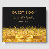 50周年記念結婚ブラック金ゴールド釉薬の輝き ゲストブック (正面)