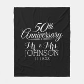50周年記念結婚ブラック – ミセス・ウィズネス フリースブランケット (正面)