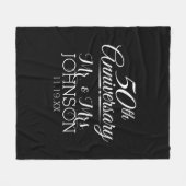 50周年記念結婚ブラック – ミセス・ウィズネス フリースブランケット (正面(横))