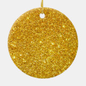 50周年記念結婚ブラック&金ゴールドグリッター セラミックオーナメント (裏面)