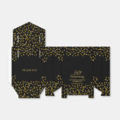 50周年記念結婚ブラック&金ゴールドハート フェイバーボックス (折り畳みなし)