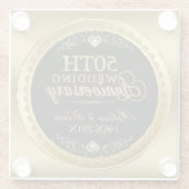 50周年記念結婚ブラック&金ゴールド ガラスコースター (裏面)