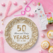 50周年記念結婚ペイズリー ペーパープレート (パーティー)