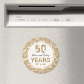 50周年記念結婚ペイズリー マグネット (インサイチュ (食洗機))
