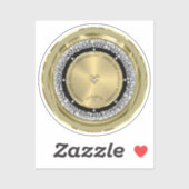 50周年記念結婚ホワイトダイヤモンドと金ゴールド シール (シート)