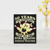 50周年記念結婚ボーリング妻結婚したHusb カード (黄色い花)