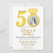 50周年記念結婚リングや輪写真 招待状 (正面)