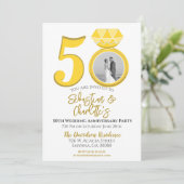 50周年記念結婚リングや輪写真 招待状 (スタンド正面)