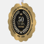 50周年記念結婚ローレルきらめくリース オーナメントカード (左)