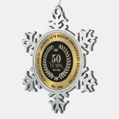 50周年記念結婚ローレルきらめくリース スノーフレークピューターオーナメント (右)