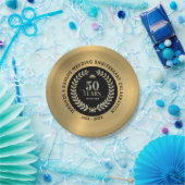 50周年記念結婚ローレルきらめくリース ペーパープレート (パーティー)