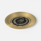 50周年記念結婚ローレルきらめくリース ペーパープレート (アングル)